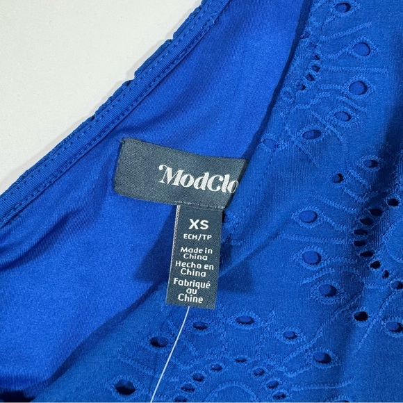 New ModCloth Light Shining Through Babydoll Dress Sapphire Blue - Picture 4 of 6